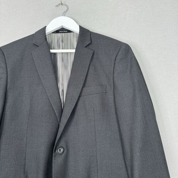 Giorgio Fiorelli Mens Suit Jacket 40 Charcoal Gray Euro Slim Fit Blazer Formal - Picture 2 of 13
